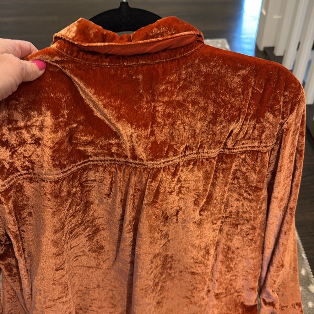 Anthropologie Pilcro Relaxed Velvet Buttondown size M - Picture 5 of 5